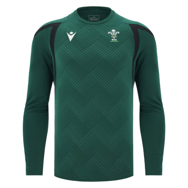 2026-2027 Wales WRU Rugby LS Training Shirt (Green) (Your Name)