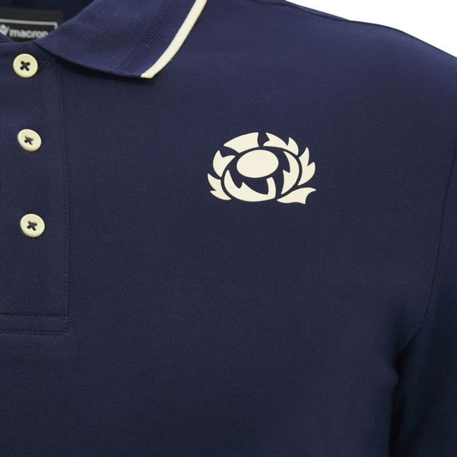 2026-2027 Scotland Rugby Polo Shirt (Navy/Sand) - Kids