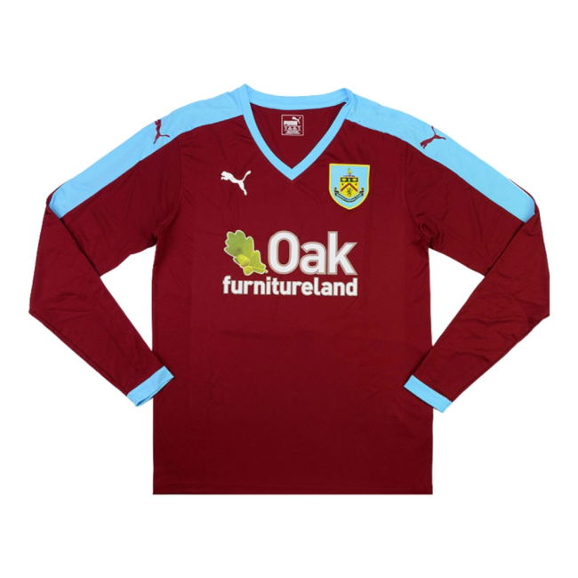 Burnley 2015-16 Long Sleeve Home Shirt ((Excellent) S) (Your Name)
