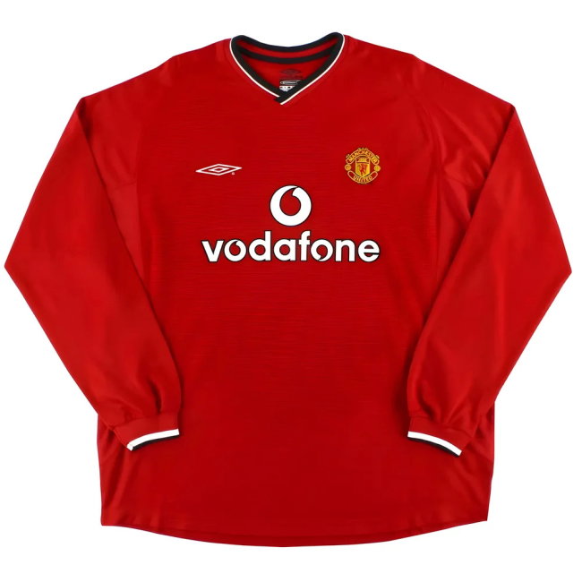 Manchester United 2000-02 Long Sleeved Home Shirt (XXL) (Excellent) (Brown 24)