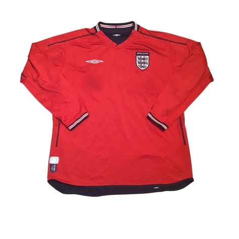 England 2002-04 Long Sleeve Away Shirt (XL) (Excellent) (Heskey 11)