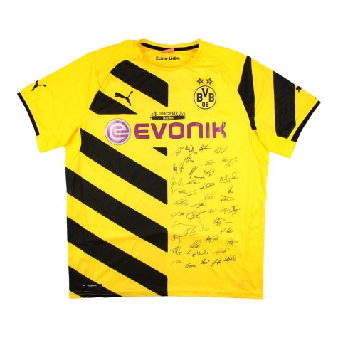 Borussia Dortmund 2014-15 Special Signed Cup Home Shirt (XL) Aubameyang #17 (Very Good)