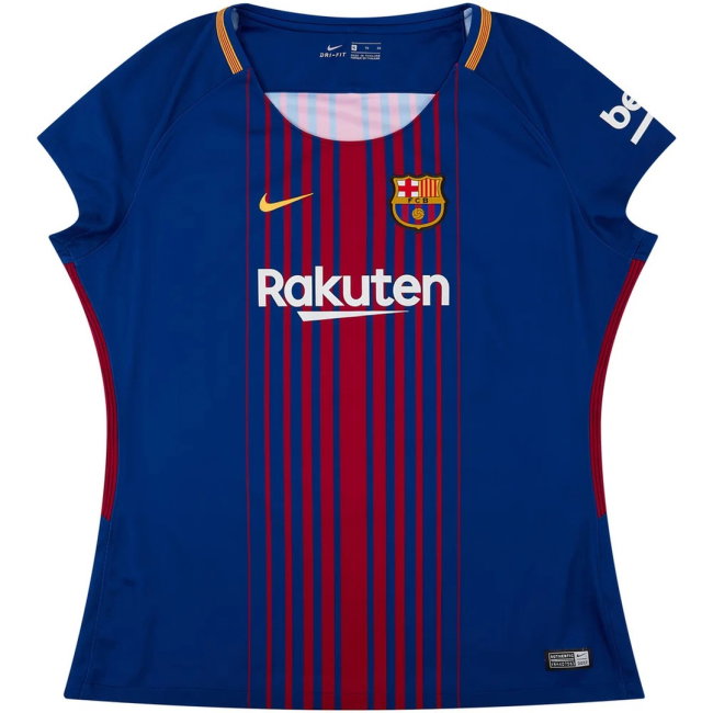 Barcelona 2017-18 Home Shirt (Womens) (M) (Mint) (Messi 10)