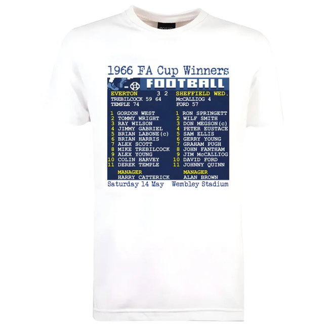 1966 FA Cup Final (Everton) Retrotext T-Shirt - White