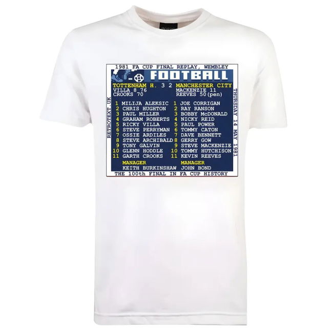1981 FA Cup Final Replay (Tottenham) Retrotext T-Shirt £25.00
