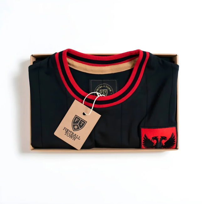 Vintage Albania Black Shqiponjë Soccer Shirt