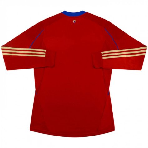 2013-2014 CSKA Moscow Adidas Home Authentic Long Sleeve Football Shirt
