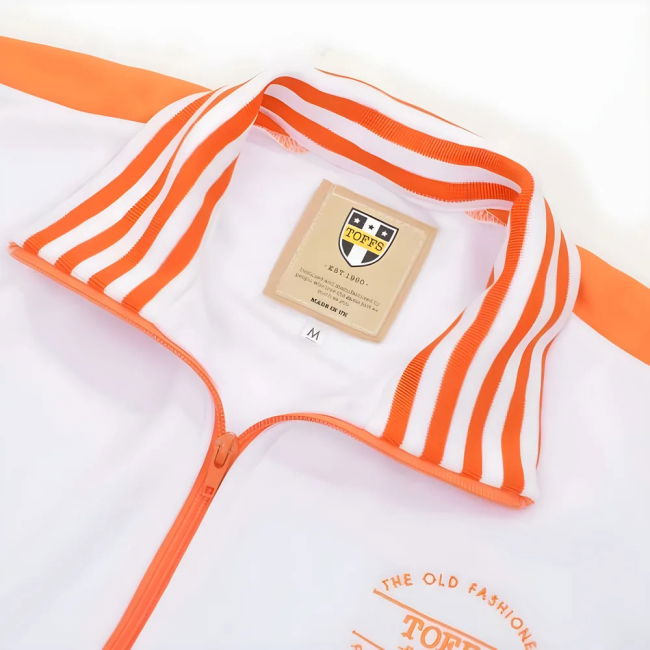 The Old Fashioned Football Shirt Co.- White/Orange Track Top