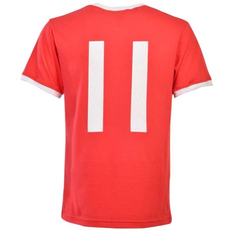 Wales 11 12th Man T-Shirt - Red/White Ringer