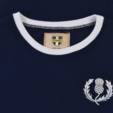 Scotland Rugby T-Shirt - Navy/White Ringer [TOFFST0089] - Uksoccershop