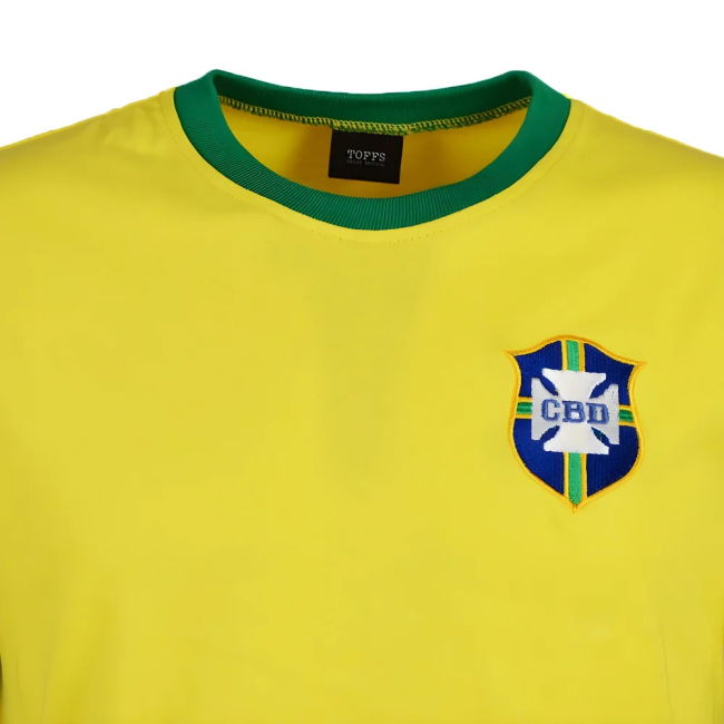 Brazil 1970's World Cup Retro T-Shirt - Yellow/Green