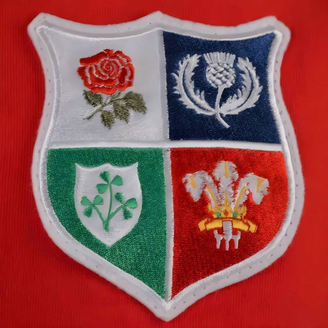 British & Irish Lions 1970s Vintage Rugby Zipped Hoodie Red