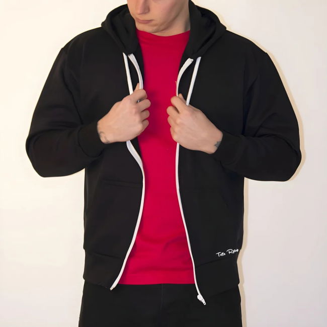 Toffs Retro Black Zipped Hoodie