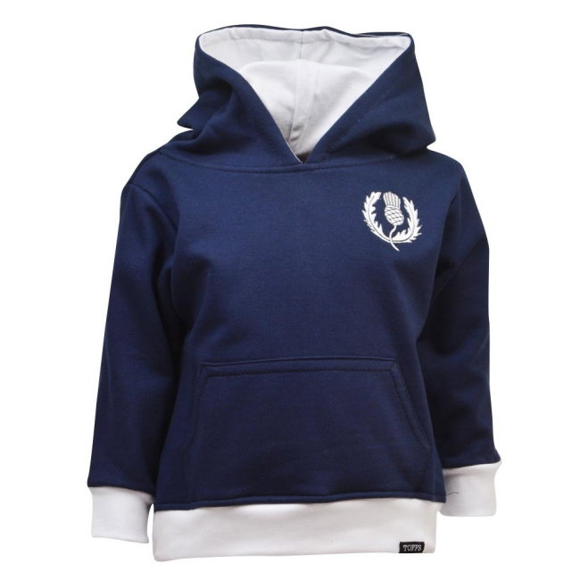 Kids Scotland Rugby Hoodie - Navy/White