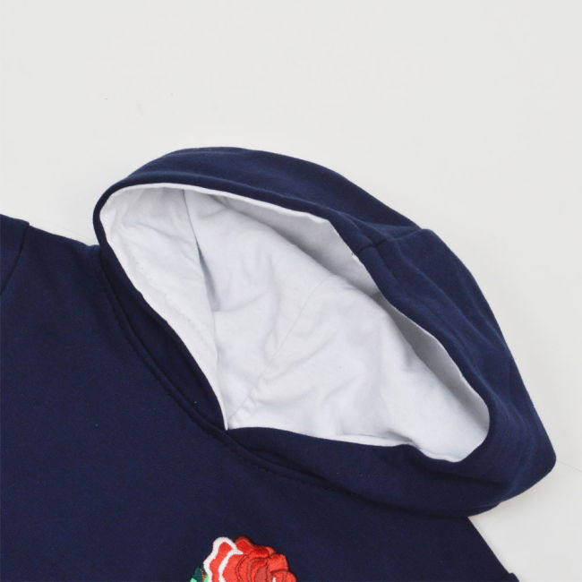 Kids England Hoodie - Navy/White