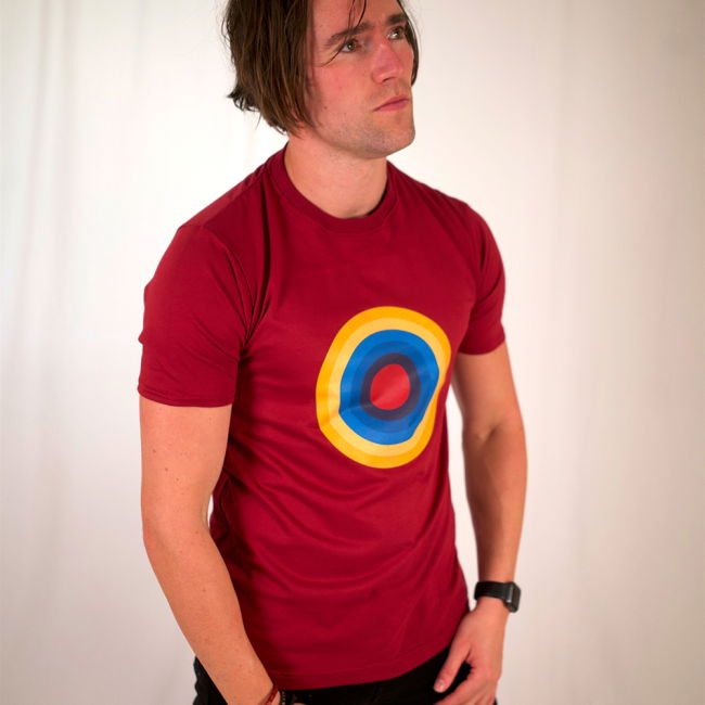 Maroon Roundal print t-shirt