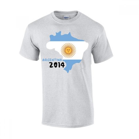 Argentina 2014 Country Flag T-shirt (grey)