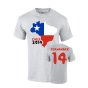 Chile 2014 Country Flag T-shirt (fernandez 14)