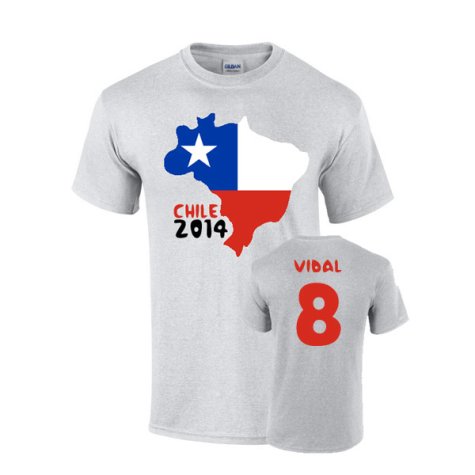 Chile 2014 Country Flag T-shirt (vidal 8)