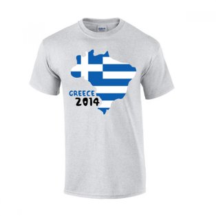Greece 2014 Country Flag T-shirt (grey)
