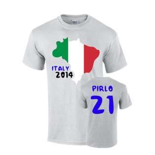 Italy 2014 Country Flag T-shirt (pirlo 21)