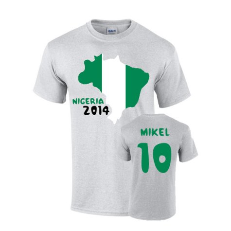 Nigeria 2014 Country Flag T-shirt (mikel 10)