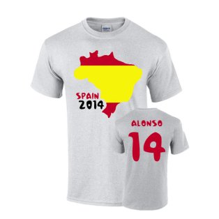 Spain 2014 Country Flag T-shirt (xavi 8)