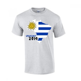 Uruguay 2014 Country Flag T-shirt (grey)