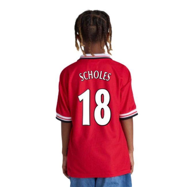 1998-2000 Manchester United Home Shirt (Kids) (Scholes 18)