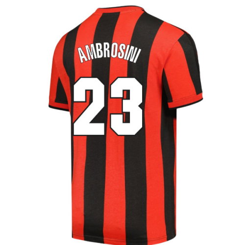 1998 AC Milan Archive T-shirt (Red-Black) (Ambrosini 23)