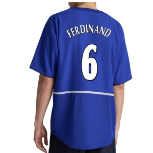 2002-2003 Manchester United Third Retro Shirt (Blue) (Ferdinand 6)