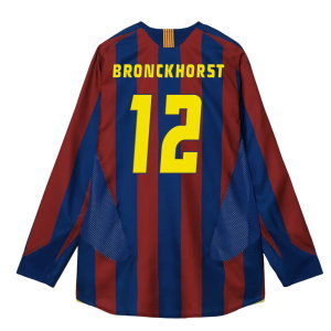 2005-2006 Barcelona T90 Reissue LS Home Shirt (Bronckhorst 12)
