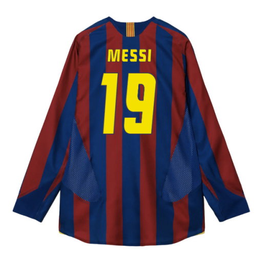 2005-2006 Barcelona T90 Reissue LS Home Shirt (Messi 19)