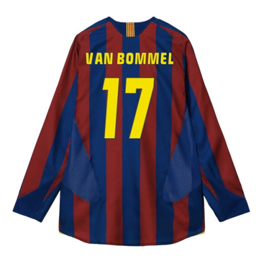 2005-2006 Barcelona T90 Reissue LS Home Shirt (Van Bommel 17)