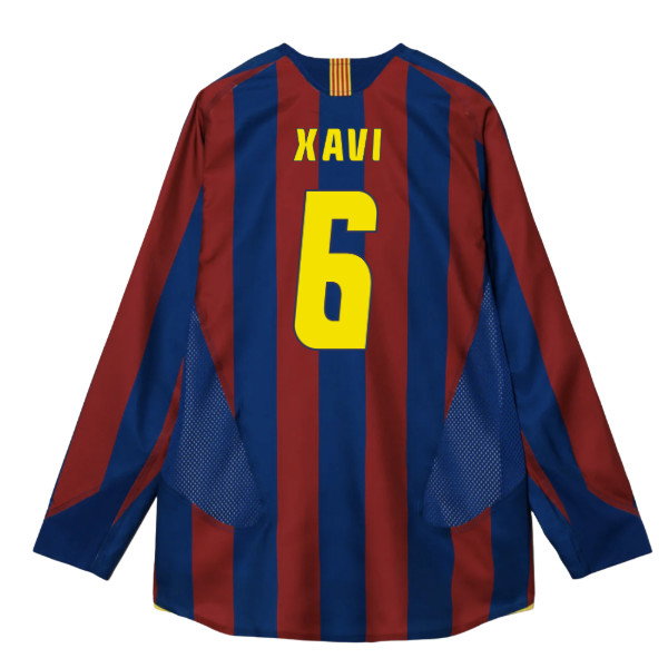 2005-2006 Barcelona T90 Reissue LS Home Shirt (Xavi 6)