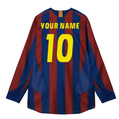 2005-2006 Barcelona T90 Reissue LS Home Shirt (Your Name)