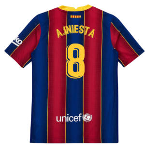 2020-2021 Barcelona Vapor Match Home Shirt (Kids) (A.INIESTA 8)