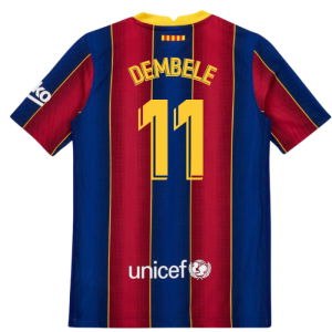 2020-2021 Barcelona Vapor Match Home Shirt (Kids) (DEMBELE 11)