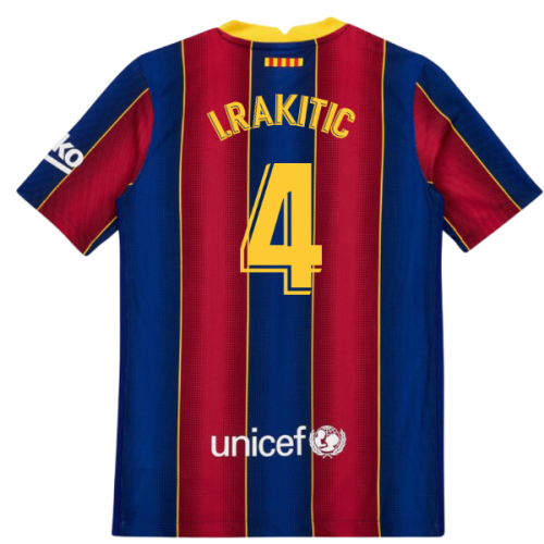 2020-2021 Barcelona Vapor Match Home Shirt (Kids) (I.RAKITIC 4)