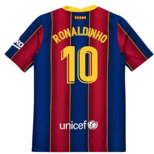 2020-2021 Barcelona Vapor Match Home Shirt (Kids) (RONALDINHO 10)