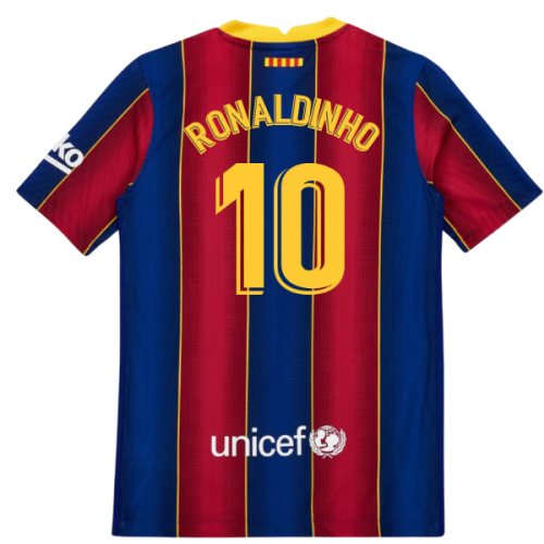 2020-2021 Barcelona Vapor Match Home Shirt (Kids) (RONALDINHO 10)