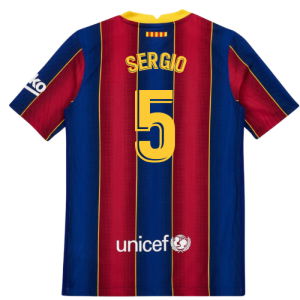 2020-2021 Barcelona Vapor Match Home Shirt (Kids) (SERGIO 5)