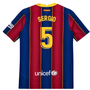 2020-2021 Barcelona Vapor Match Home Shirt (Kids) (SERGIO 5)