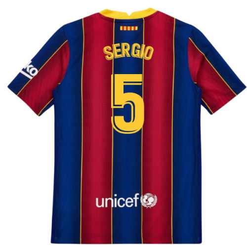 2020-2021 Barcelona Vapor Match Home Shirt (Kids) (SERGIO 5)