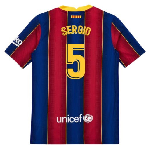 2020-2021 Barcelona Vapor Match Home Shirt (Kids) (SERGIO 5)