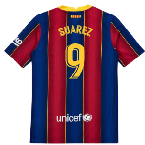 2020-2021 Barcelona Vapor Match Home Shirt (Kids) (SUAREZ 9)