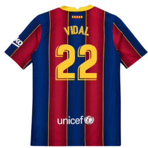 2020-2021 Barcelona Vapor Match Home Shirt (Kids) (VIDAL 22)