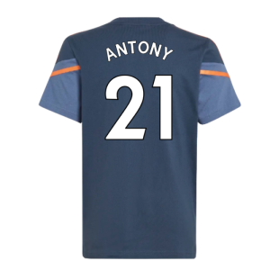 2022-2023 Man Utd Training Tee (Crew Navy) - Kids (ANTONY 21)
