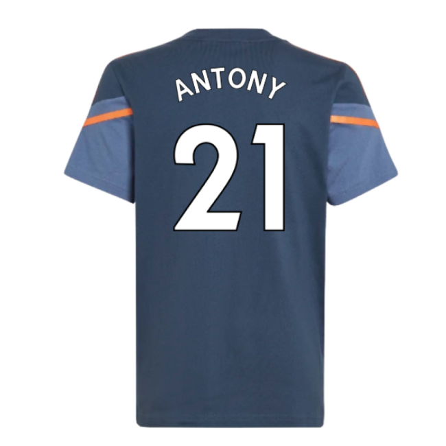 2022-2023 Man Utd Training Tee (Crew Navy) - Kids (ANTONY 21)