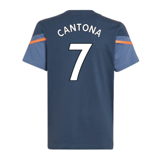 2022-2023 Man Utd Training Tee (Crew Navy) - Kids (CANTONA 7)